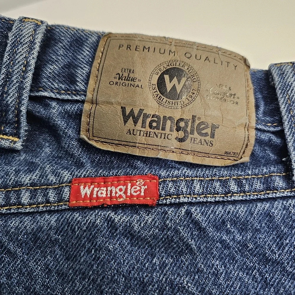 Wrangler Denim Blue Jeans Mens 40 x 29 100% Cotton‎